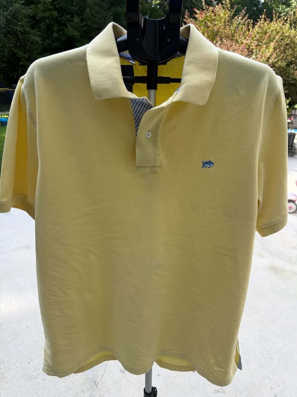 Southern Tide The Skipjack Polo Pineapple Shirt Mens Large Yellow